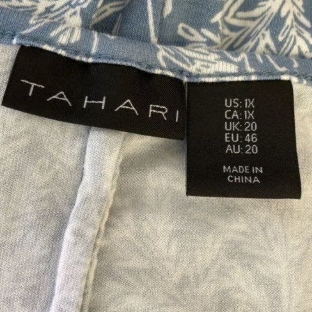Tahari Print Sleeveless Asymmetrical Dress - Size 1X - Picture 7 of 8